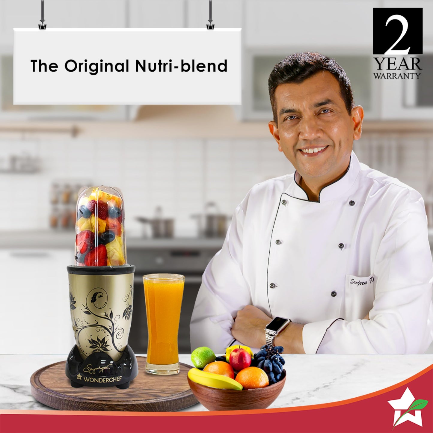 Wonderchef Nutri-blend Mixer, Grinder & Blender|500W 22000 RPM 100% Full Copper Motor|Stainless Steel Blades|2 Unbreakable Jars|2 Years Warranty|Recipe book by Chef Sanjeev Kapoor|Champagne