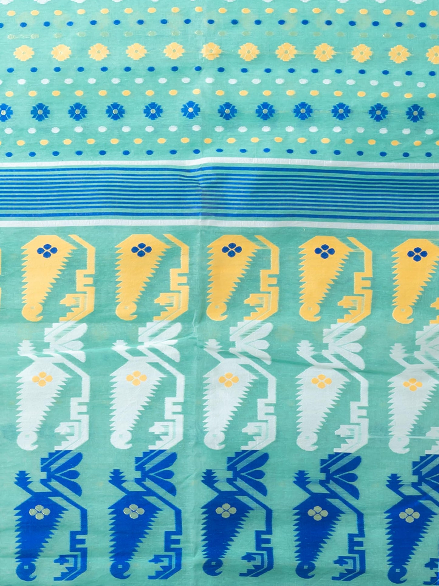 Aishwarya Sarees Women's Jamdani Cotton Sarees For Women Soft Dhakai Jamdani Bengal Pure Handloom Saree for Women. dhakai jamdani sarees for women (Sea Green)