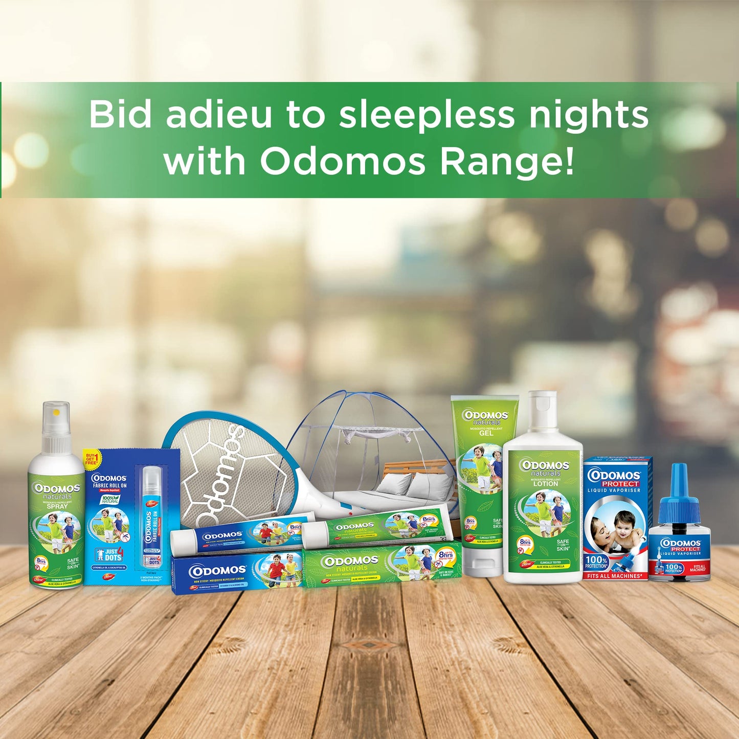 10x Odomos Naturals Non-Sticky Mosquito Repellent Cream - 100g each - Pack of 10