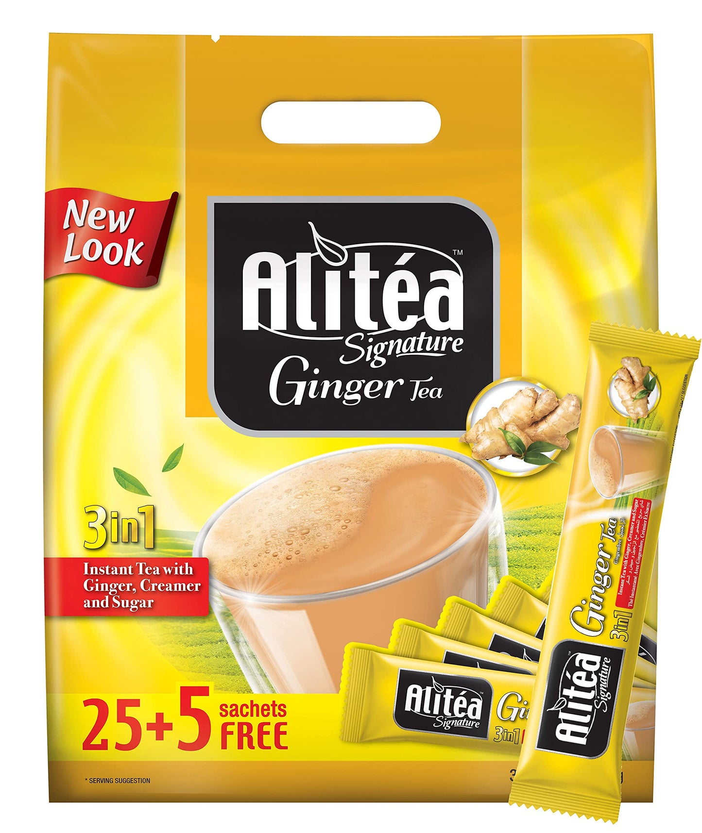 Alitea Signature Ginger Premix Instant Tea 3 in 1, (30 Sachets x 20gms)- 600gms