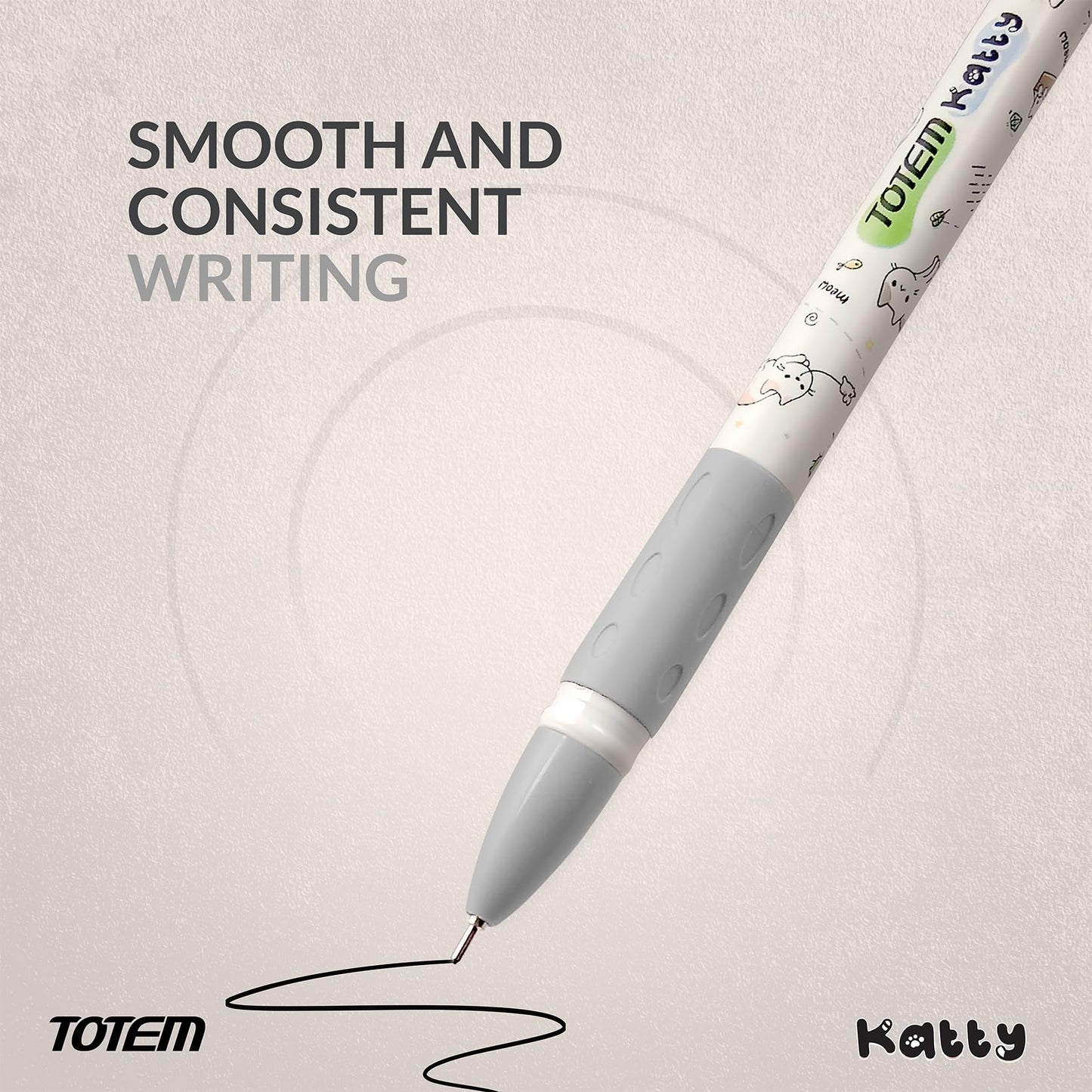 TOTEM Katty Ball Pens | 20Pcs Black Ink | Gifts for Stylish Girls & Women|Pens for Writing|0.5 mm Tip Ball Pens Pack|Smooth Writing Pastel Pens|Stationery Set for Students|Ball Pens Set