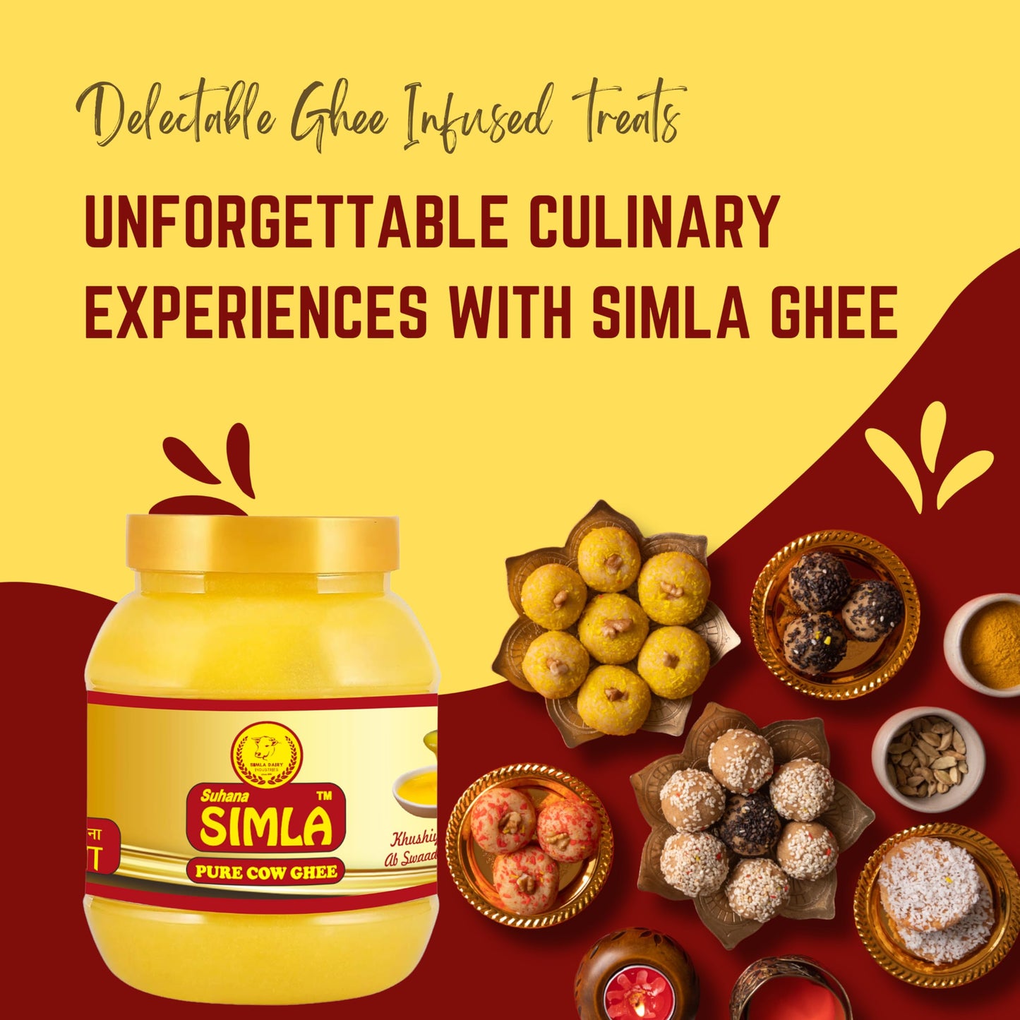Simla Dairy Industries Suhana Simla Premium Danedar Cow Ghee Desi Ghee-5 Liter,4.9 Kilograms