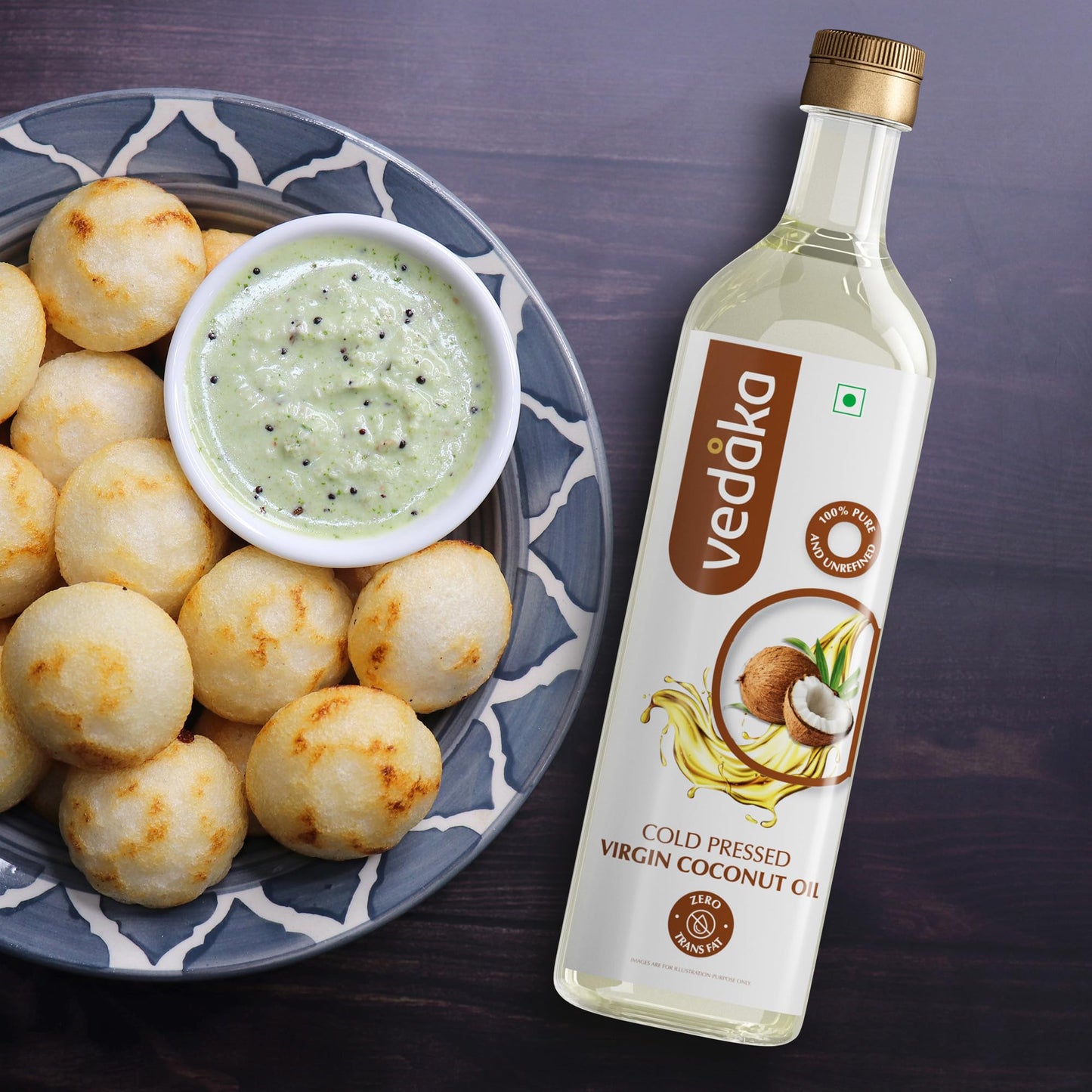 Amazon Brand - Vedaka Cold Pressed Virgin Coconut Oil 1 L Bottle | 100% Pure | Effective with Good Smell