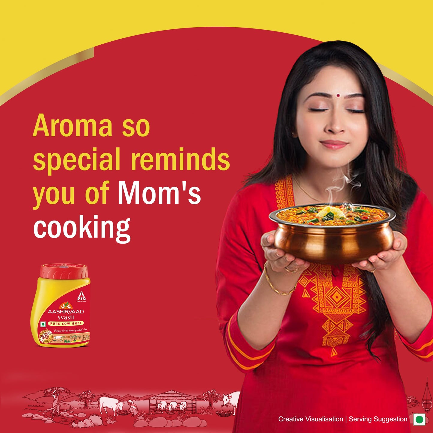 Aashirvaad Svasti Pure Cow Ghee - Desi Ghee with Rich Aroma - 500mL