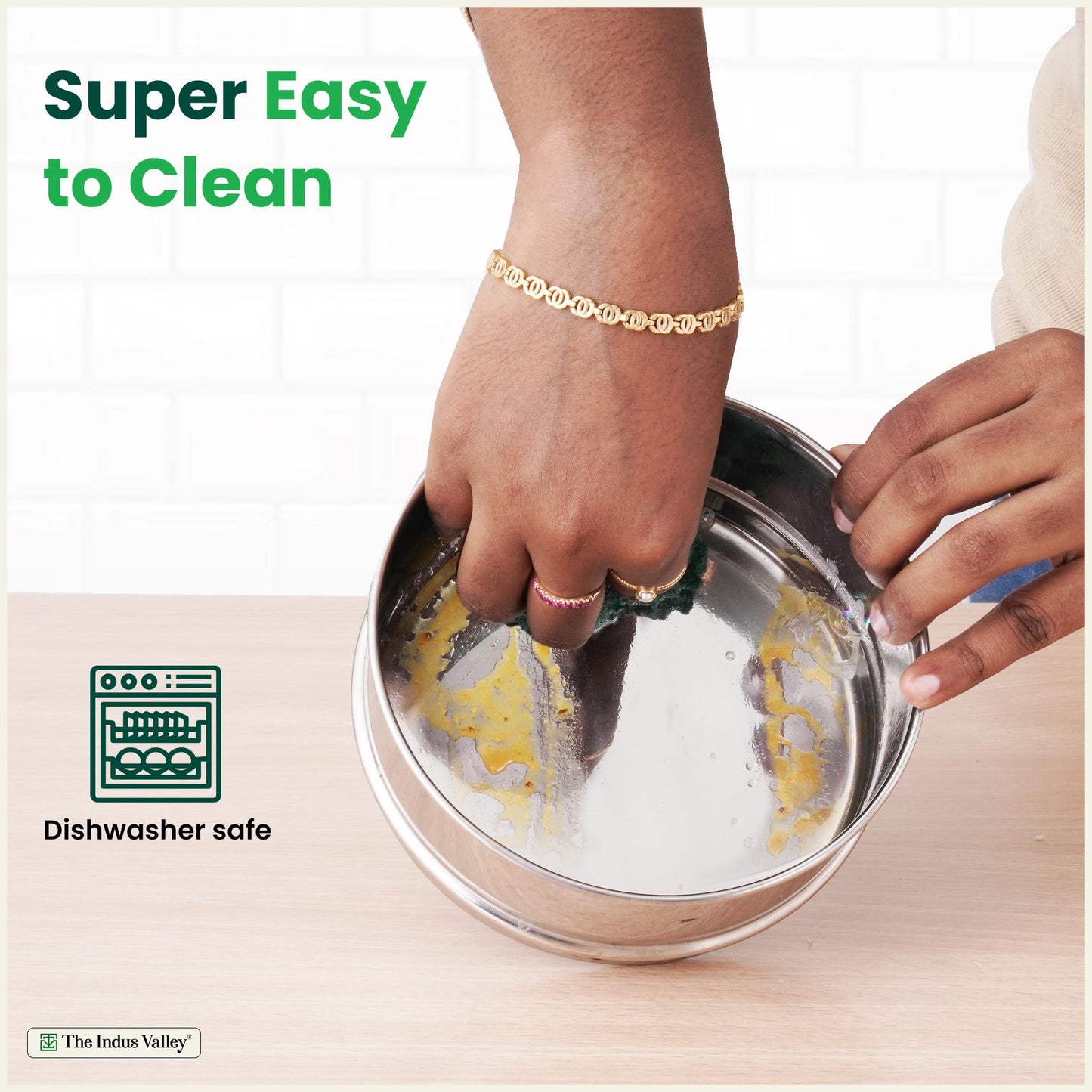 The Indus Valley Stainless Steel Separator Set for 3ltr Pressure Cooker | 5.5 inch, 1.9 ltr, 2-Tier | 100% Toxin Free, No Chemical coating