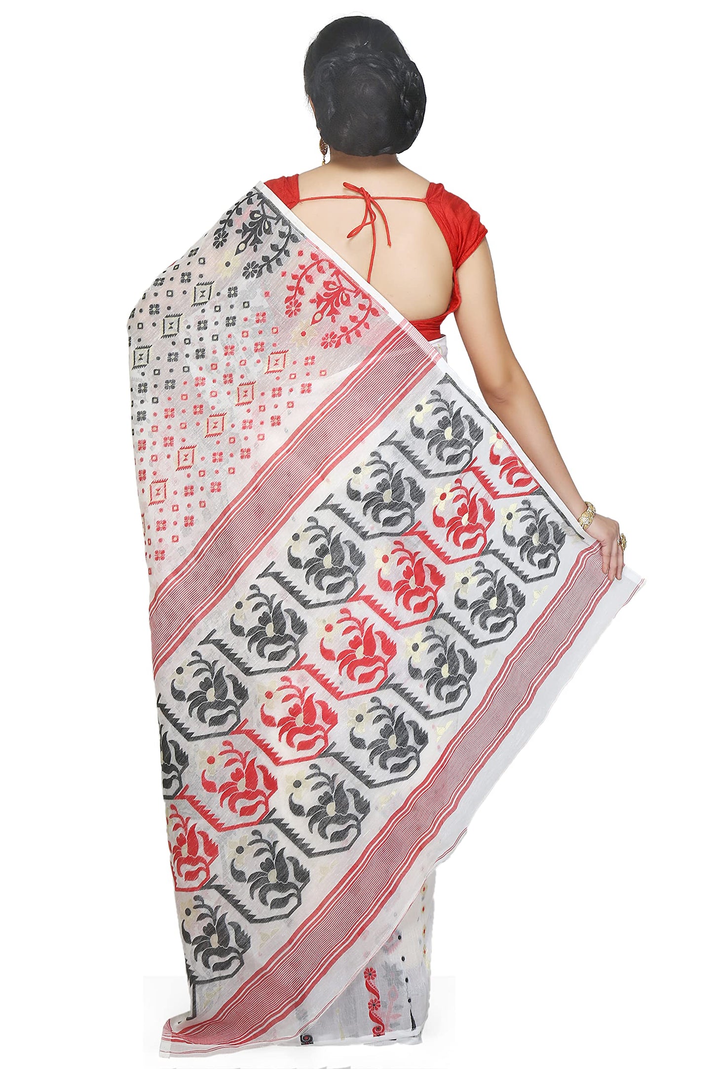 BENGAL HANDLOOM Exclusive Women's Cotton Silk Soft Dhakai Jamdani Sarees, Multi
