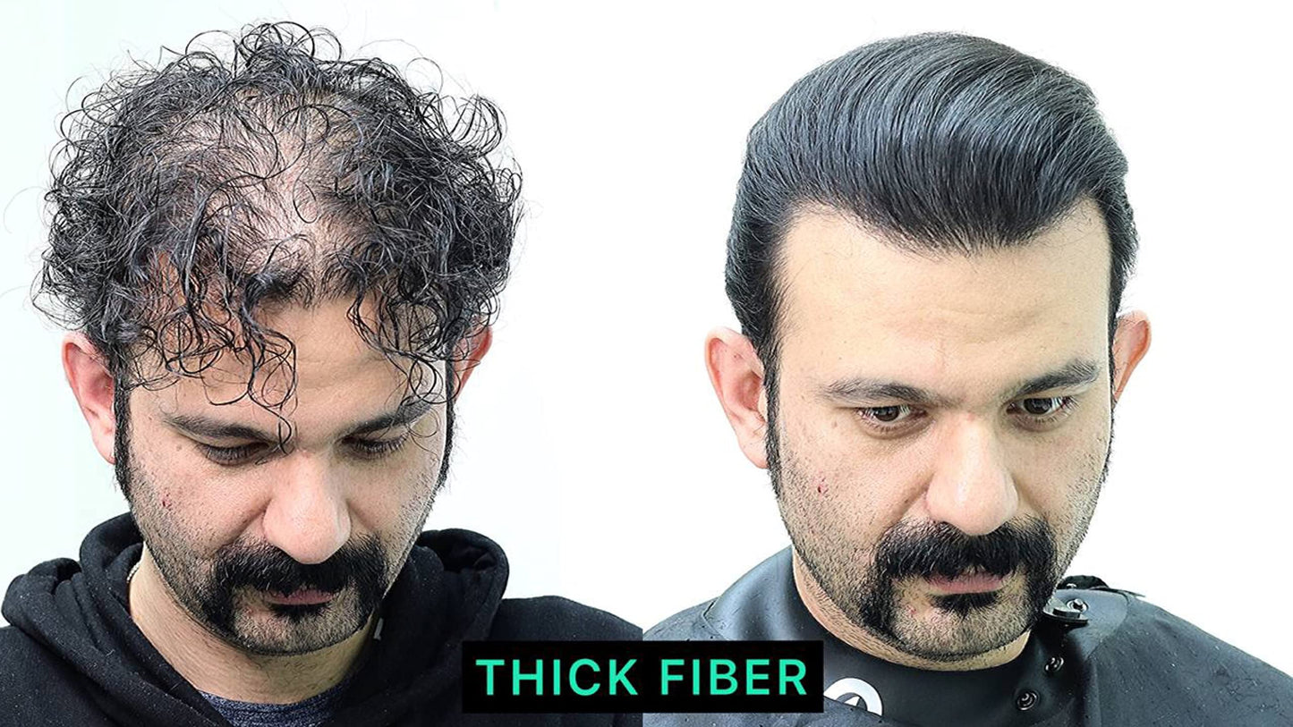 Thick Fiber - Hair Building Fibers (Black)- Hair Fibers For Thin & Fine Hair -Hair Thickening Fibers for Men & Women (25 g (Pack of 1))