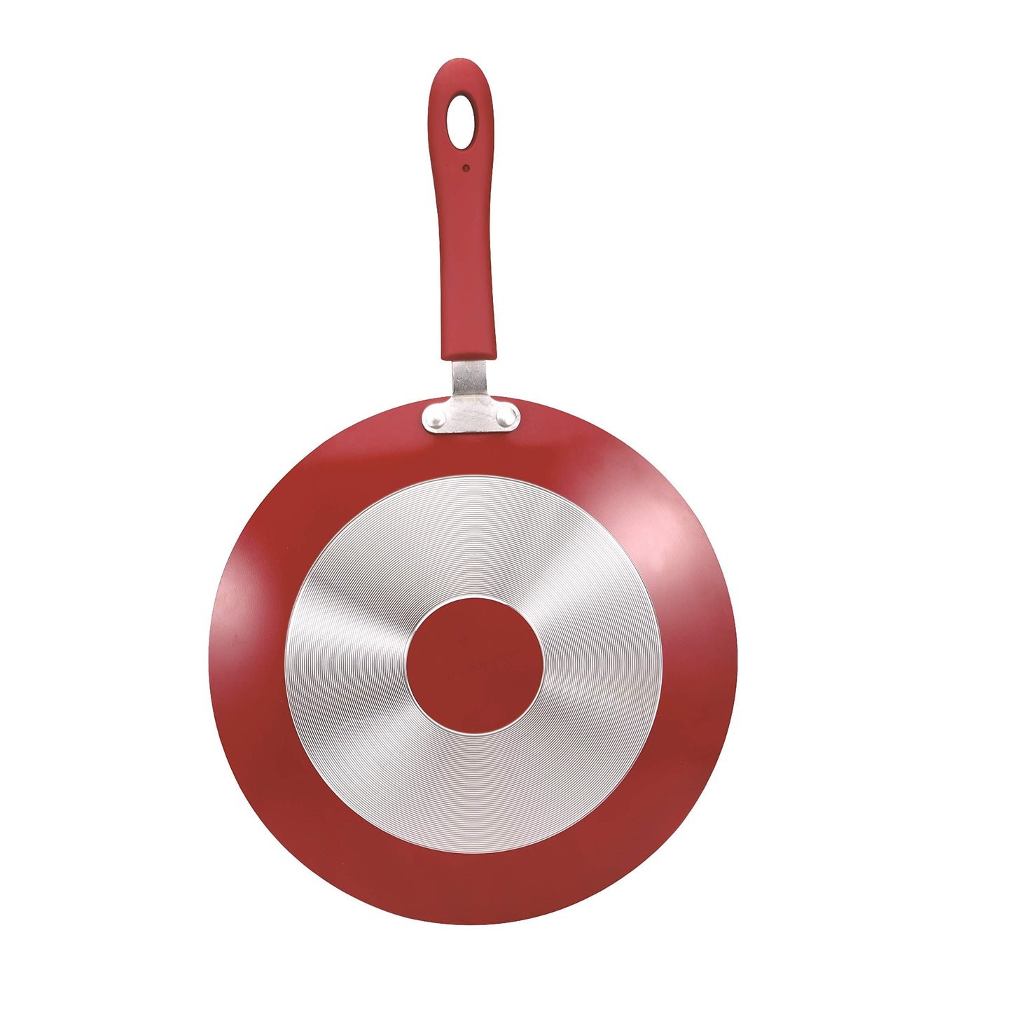 Bergner Bellini Plus 5 Layer Marble Non Stick Concave Tawa/Roti Tawa, 30 cm, Soft Touch Handle, Food Safe (PFOA Free), Thickness 4mm, 1 Year Warranty by Bergner, Red