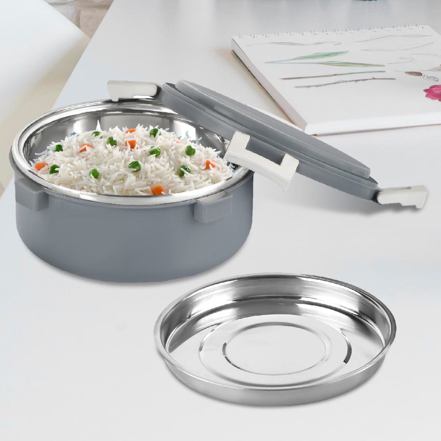 Grey|Take-Eat Insulated Lunch Box, Medium / Medium