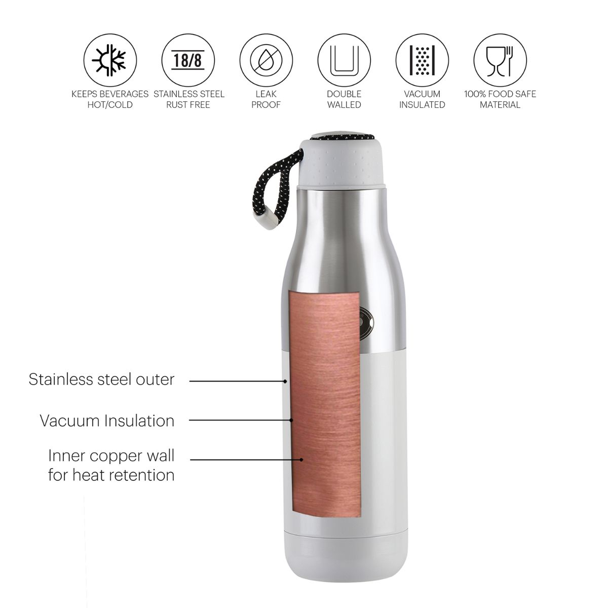 Alexia Flask, Vacusteel Water Bottle, 800ml