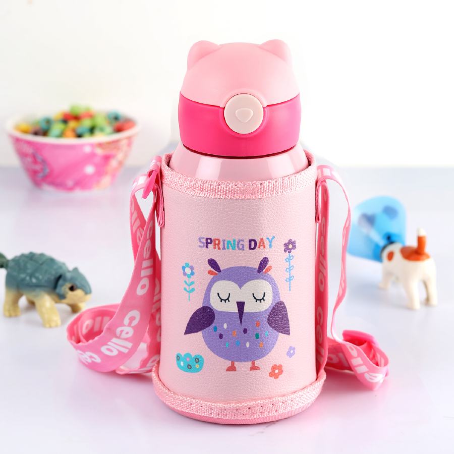 Pink|Toddy Hot & Cold Stainless Steel Kids Water Bottle, 550ml / 550ml