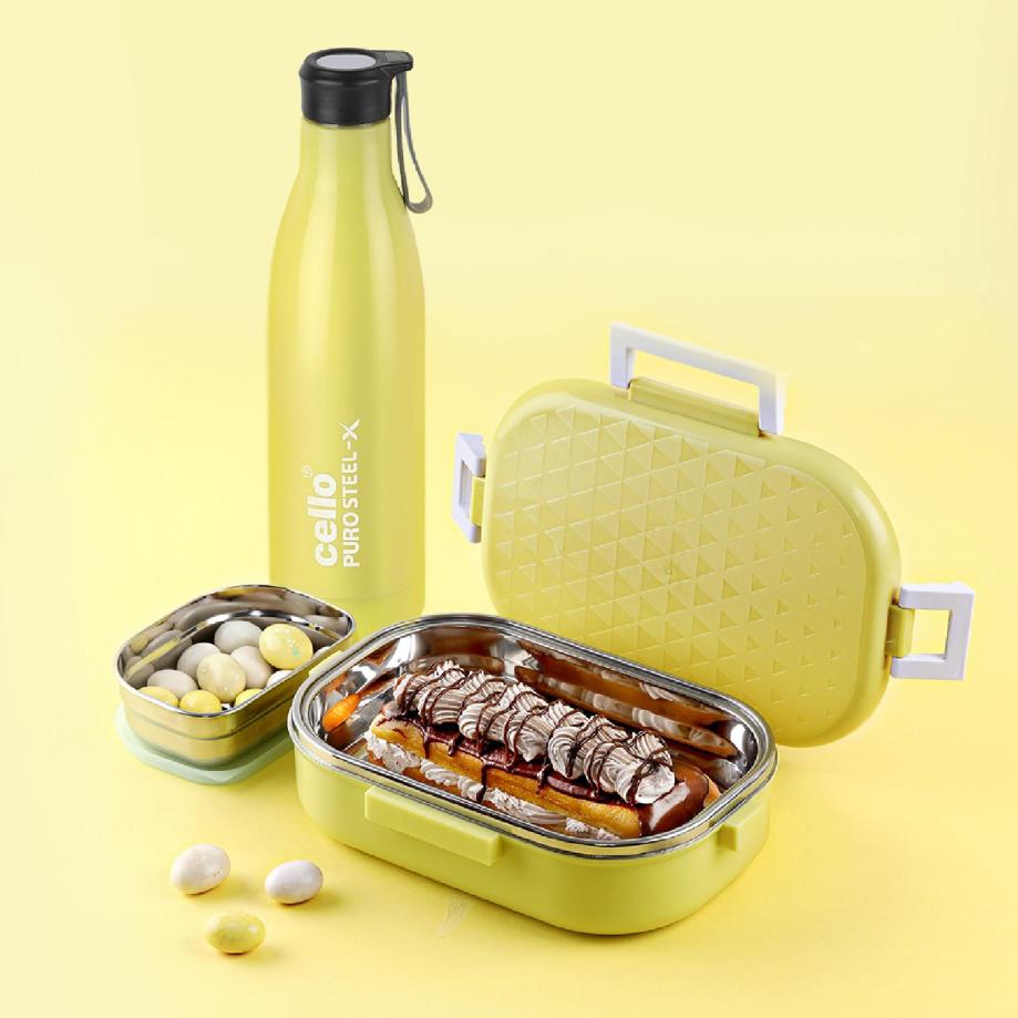 Yellow|Altro Neo Lunch Box & Water Bottle Set