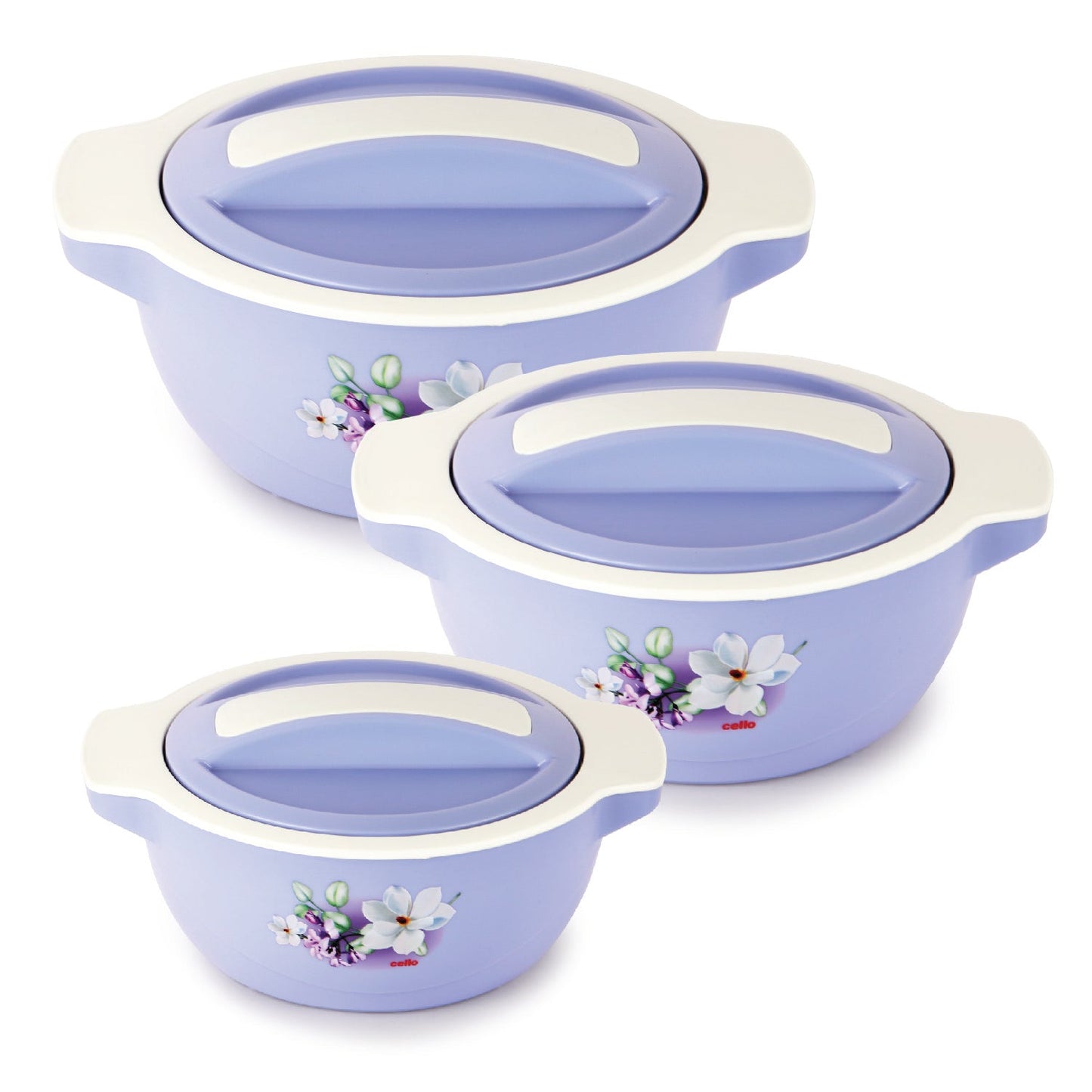 Violet|Vista Insulated Casserole, Set of 3 / 500ml+1000ml+1500ml
