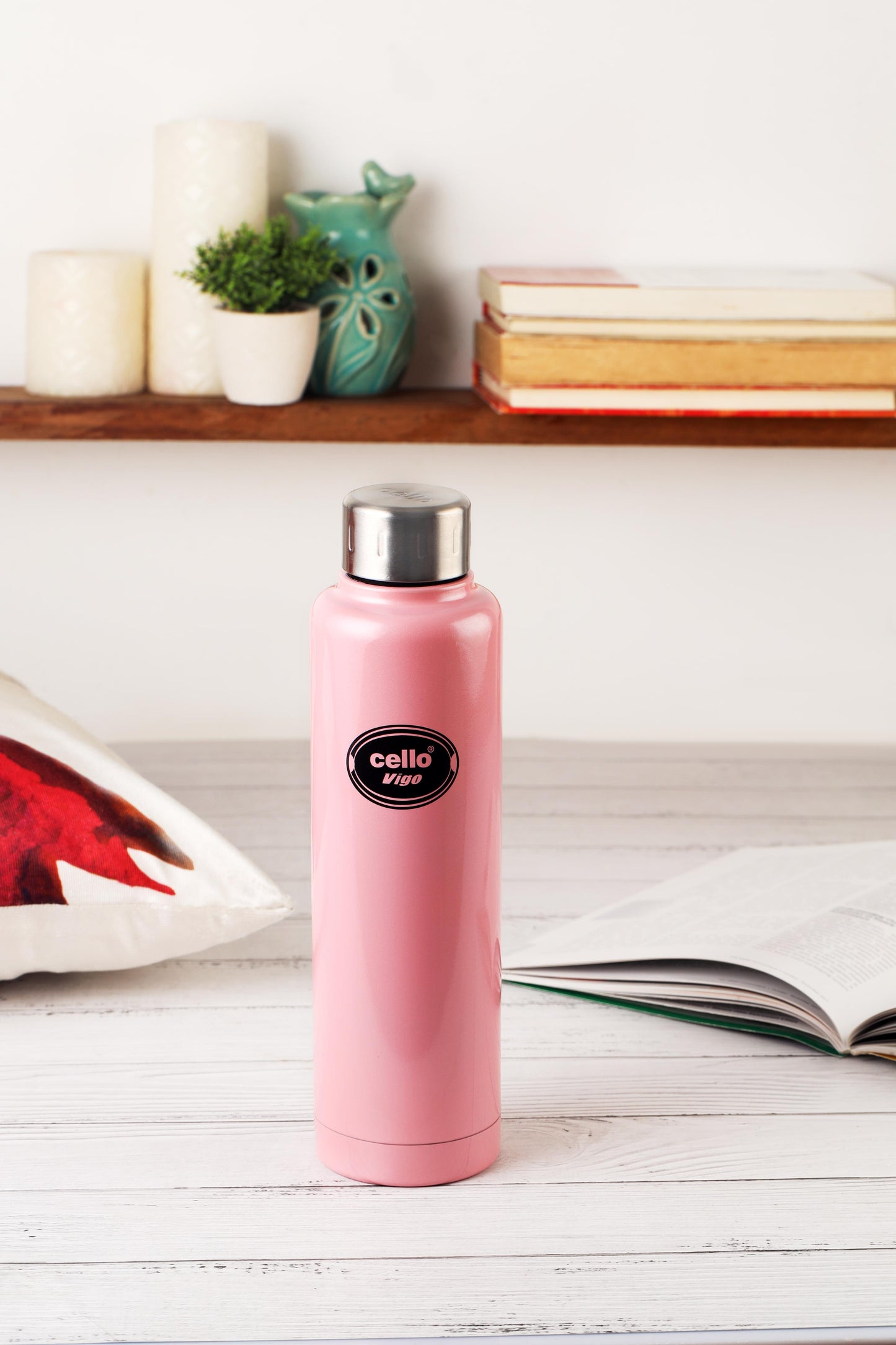Pink|Vigo Flask, Vacusteel Water Bottle, 750ml / 750ml