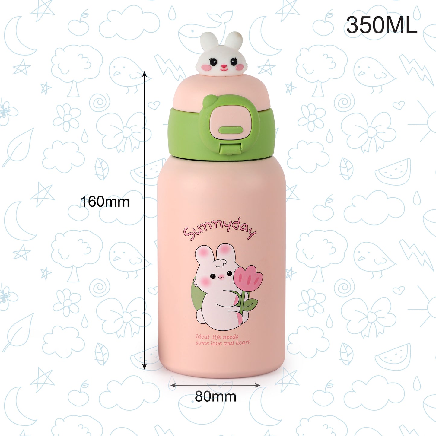 Babybop Hot & Cold Stainless Steel Kids Water Bottle, 500ml