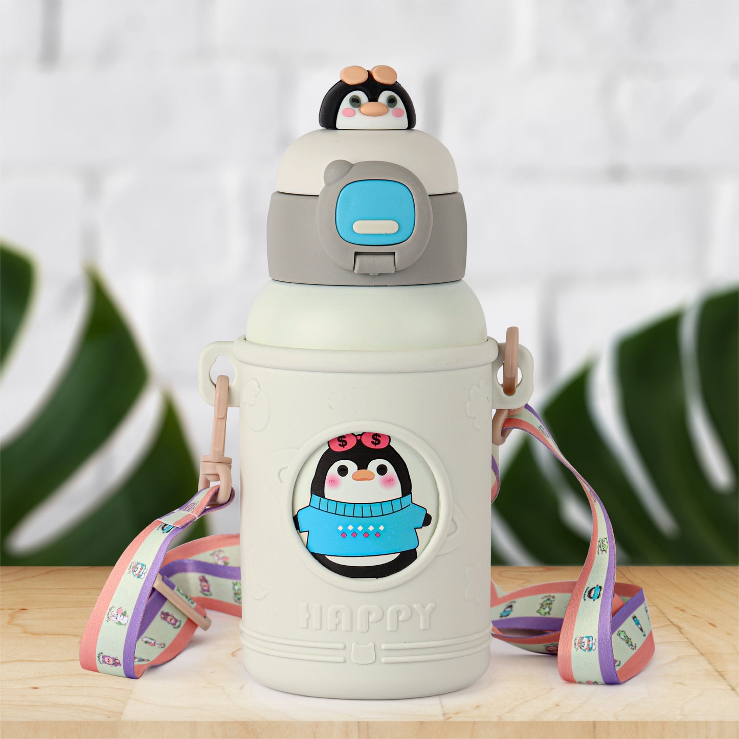 Grey|Babybop Hot & Cold Stainless Steel Kids Water Bottle, 500ml / 500ml