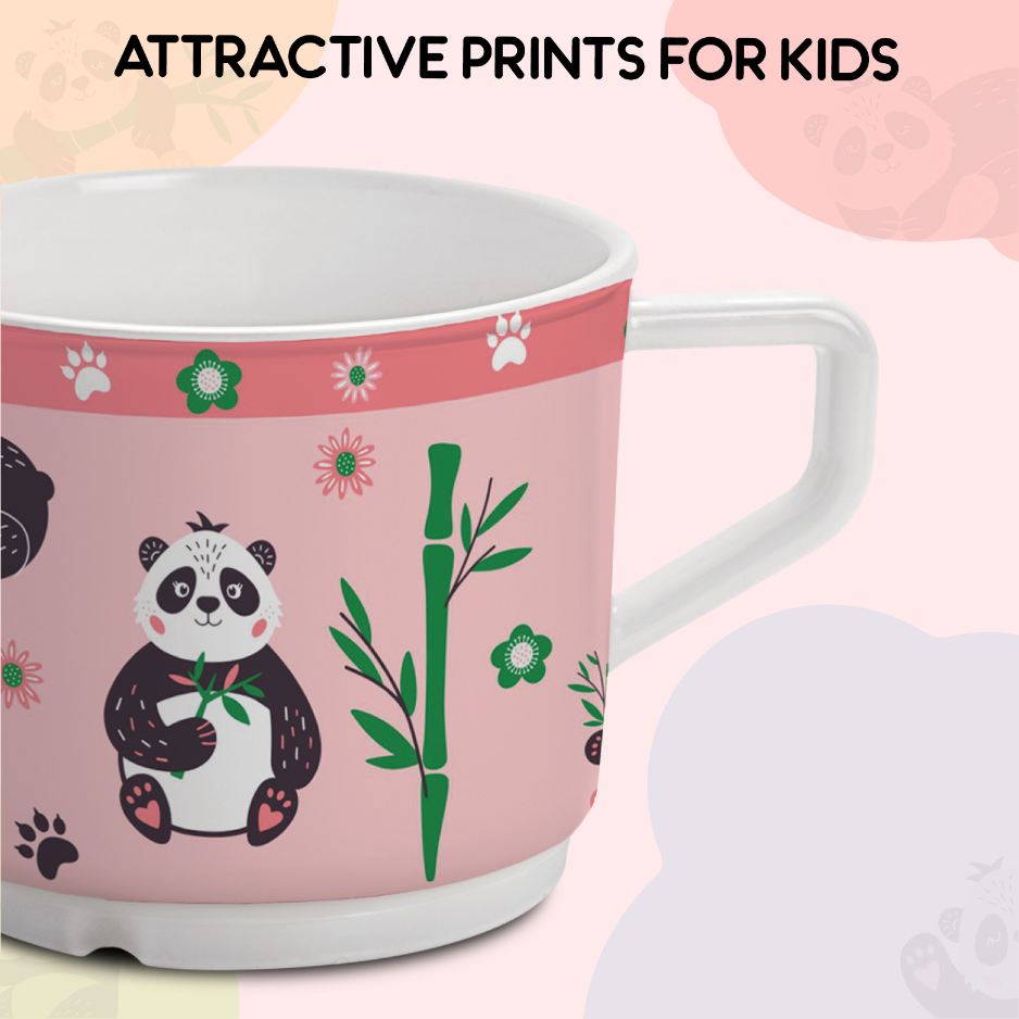 Bamboo Buddies Peach Kids Melamine Meal, Set of 5