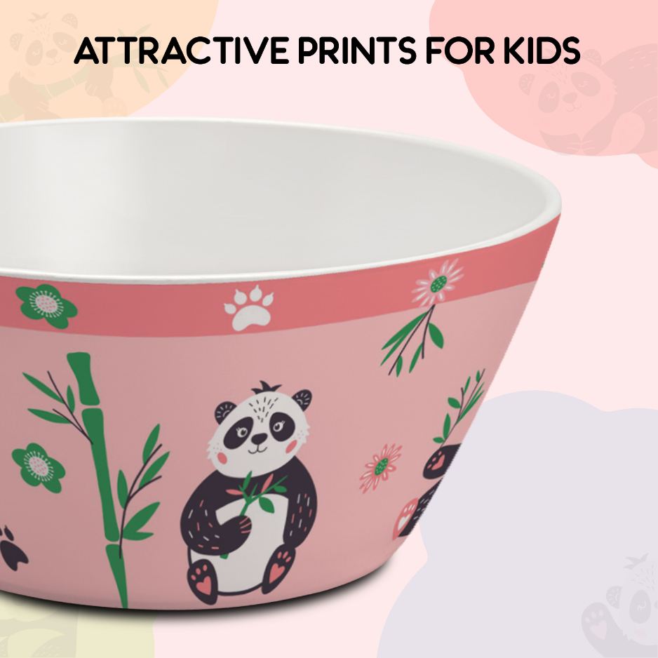 Bamboo Buddies Peach Kids Melamine Meal, Set of 5