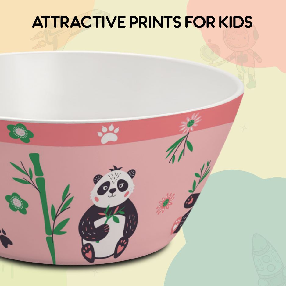 Bamboo Buddies Peach Kids Melamine Meal, Set of 5
