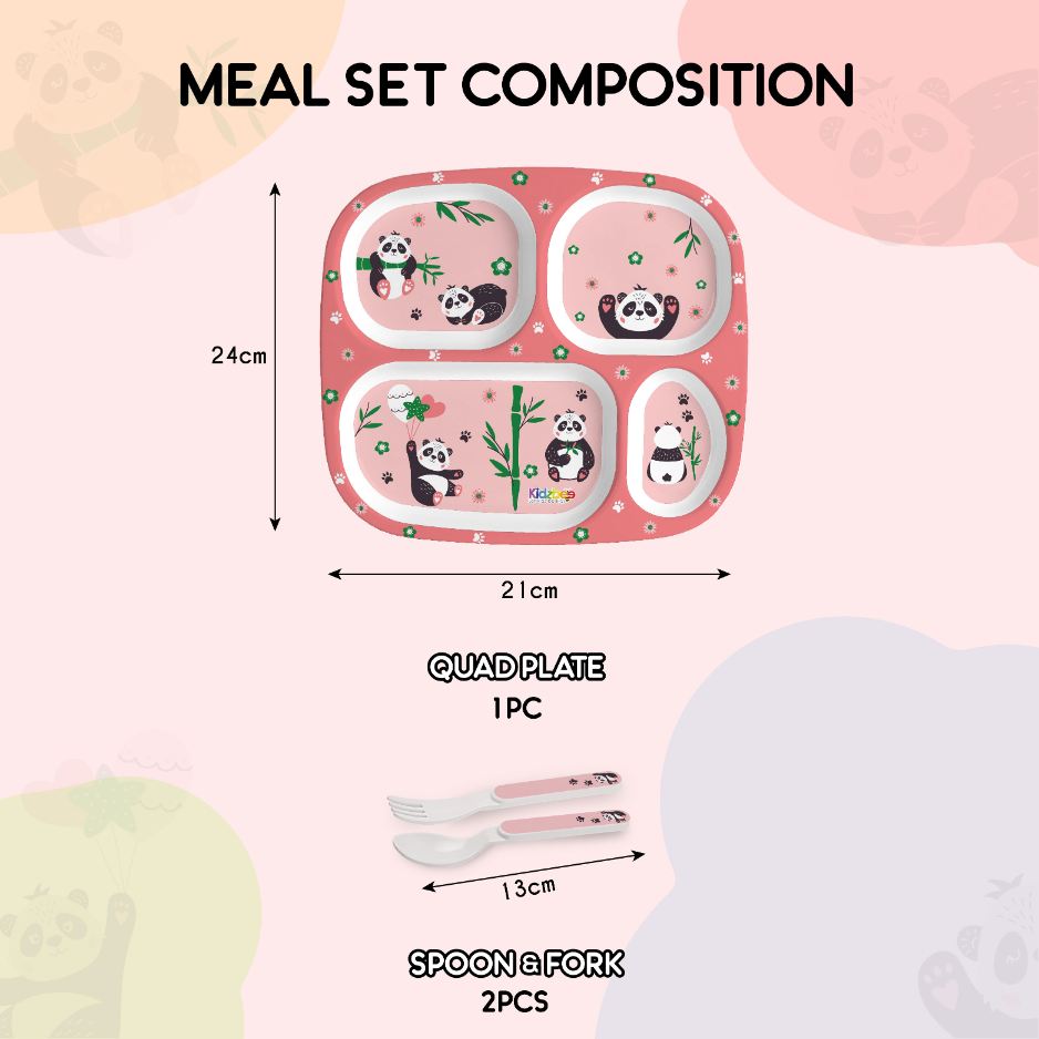 Bamboo Buddies Kids Melamine Meal, Set of 3