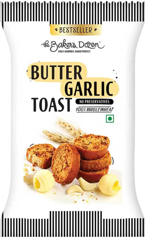 The Baker's Dozen Butter Garlic Toast Garlic flavored Wheat Rusk  (90 g)