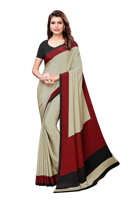 Shubhisha Fashion Art Silk with Blouse Piece Saree (Sahara-Black Free Size)