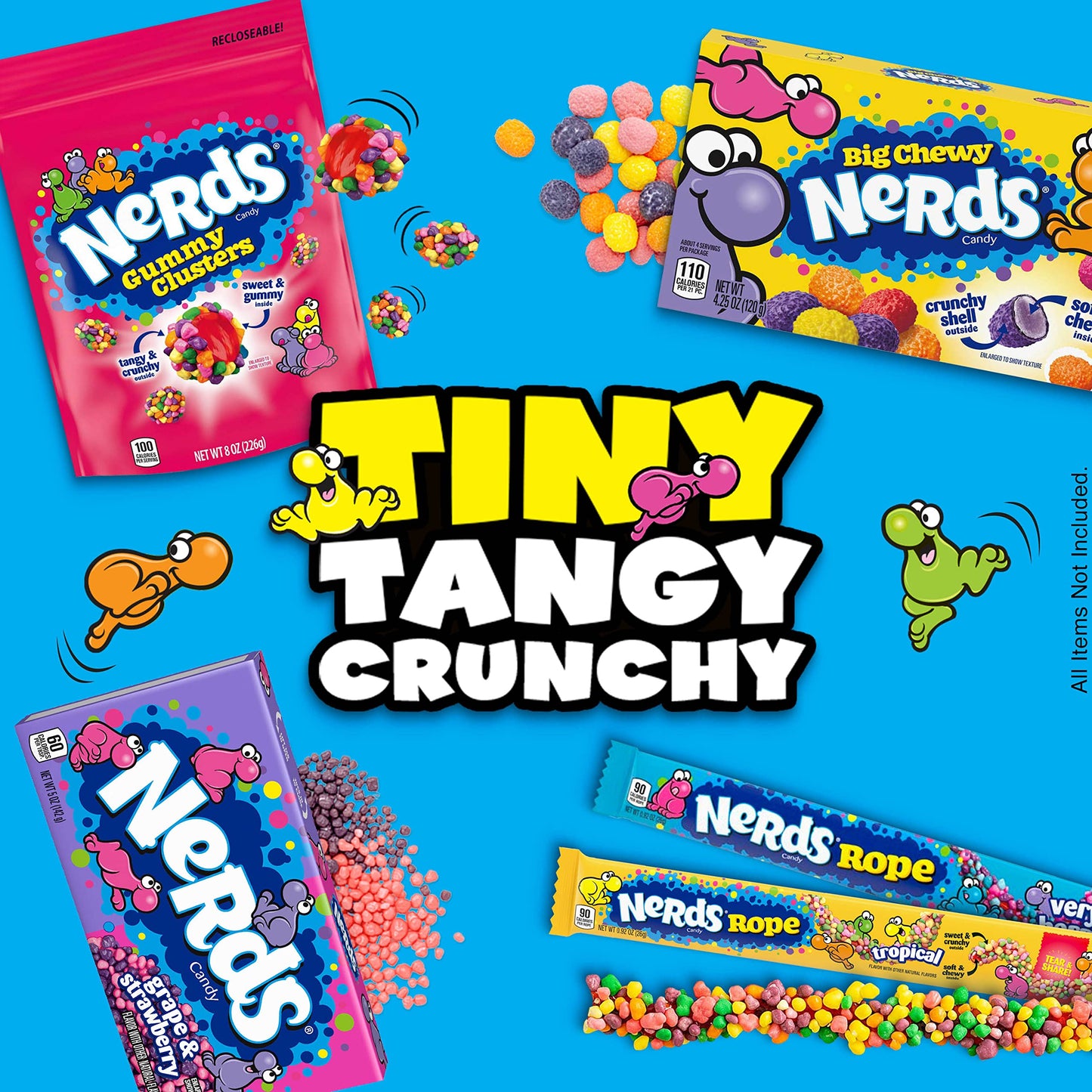8x Wonka for The Love of Nerds Gotta Have Grape & Seriously Strawberry Candy, 141 g each - Pack of 8
