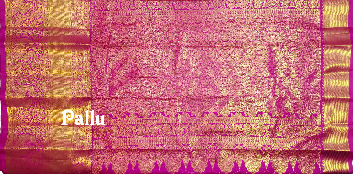SREE KUMARAN Women's Kanchipuram Silk Pure Pattu Sarees With Blouse (VSK369-1)