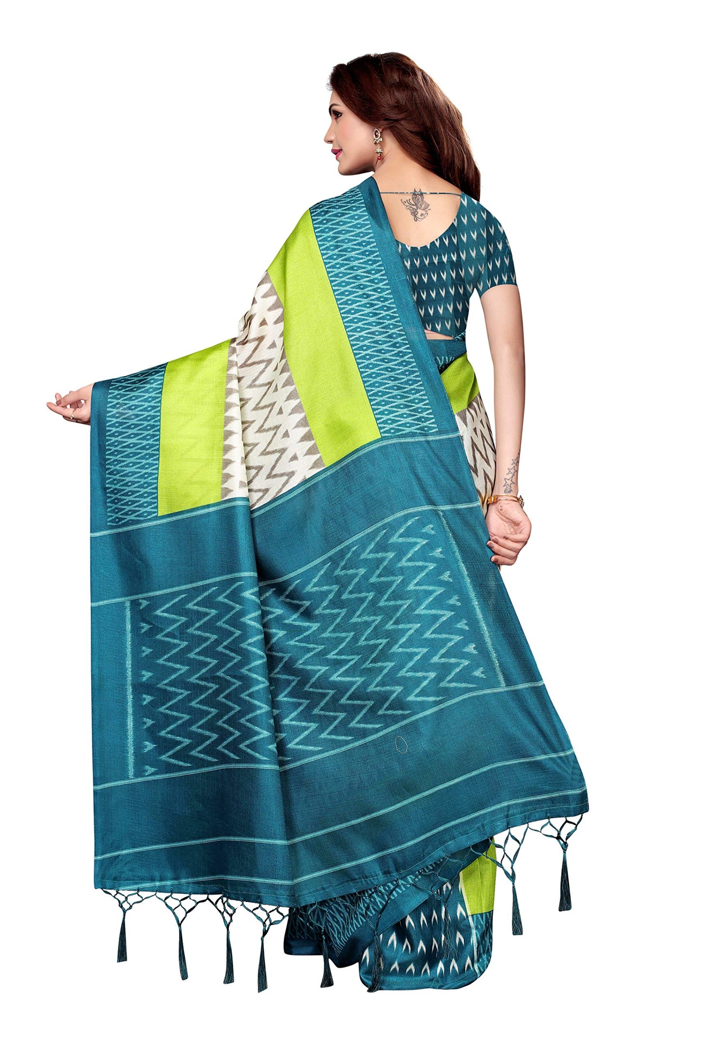 Shubhisha Fashion Women's Art Silk Saree with Blouse Piece (INSTA RAMA_Rama_Free Size_Rama)