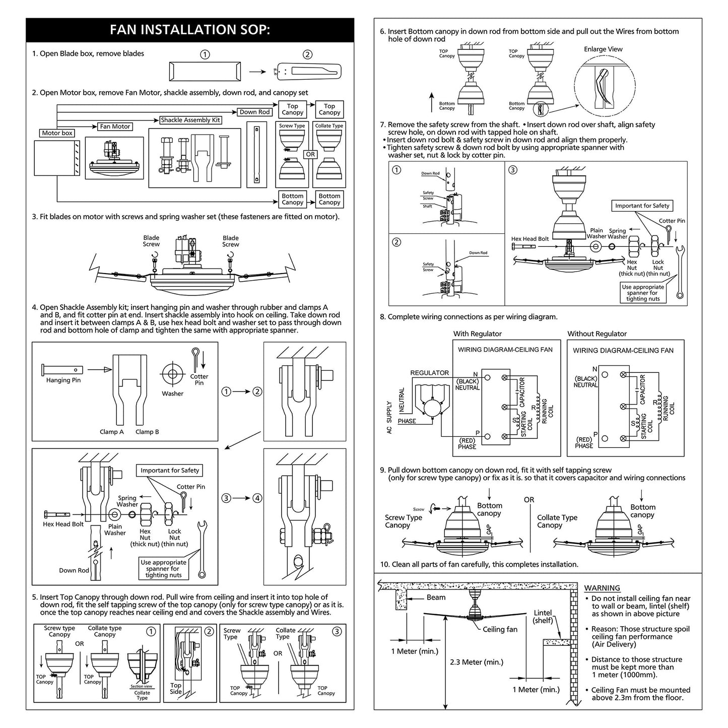 anchor by panasonic Ventus 600mm High Speed Ceiling Fan | 600mm (24 Inch) Ceiling Fan suitable for Kitchen, Veranda, Balcony, Small Room (Smoke Brown Briken, 14074SBB)