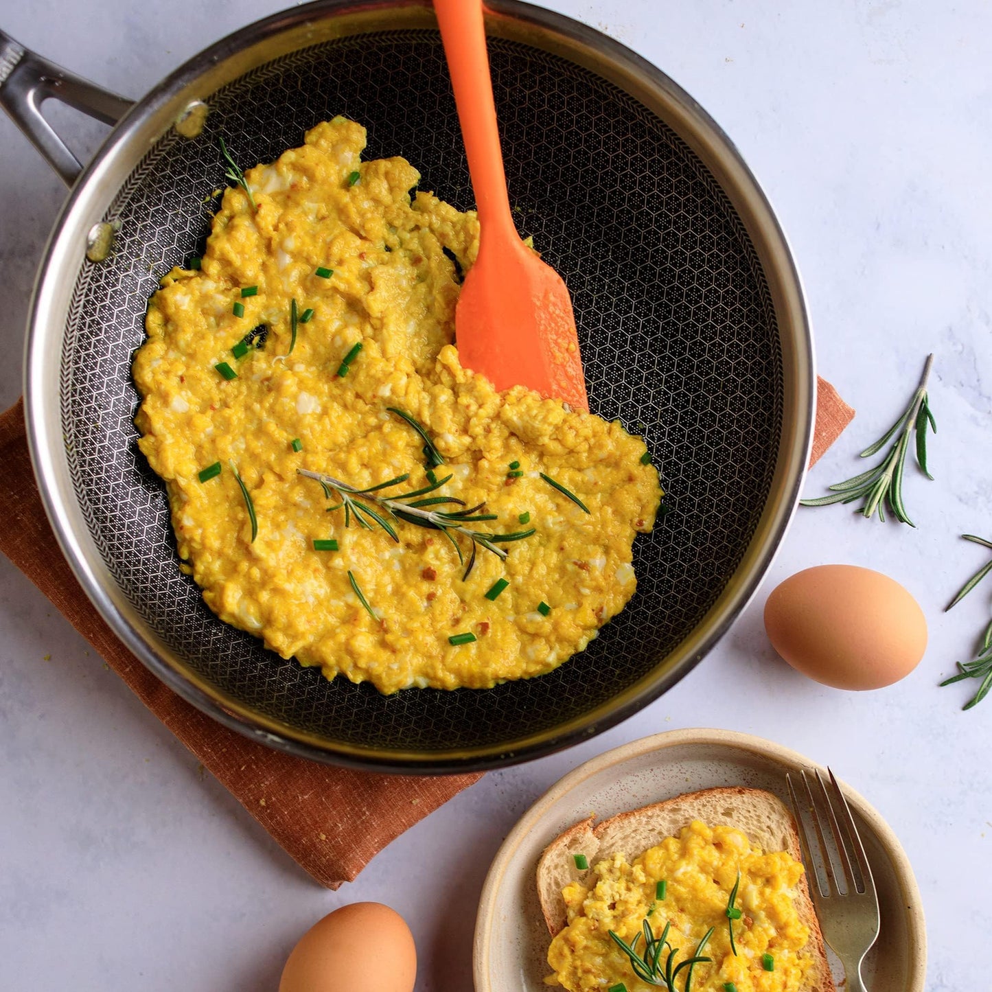 Stahl Artisan Hybrid Triply Frying Pan with Lid, Fry pan Induction Base, Frying pan Non Stick, Omelette Pan Non Stick, Frying pan Stainless Steel, 1.1 L, 20 cm