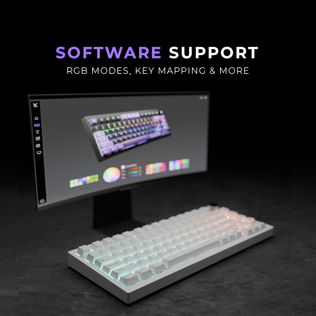 Swarm All White Wireless Gaming Keyboard