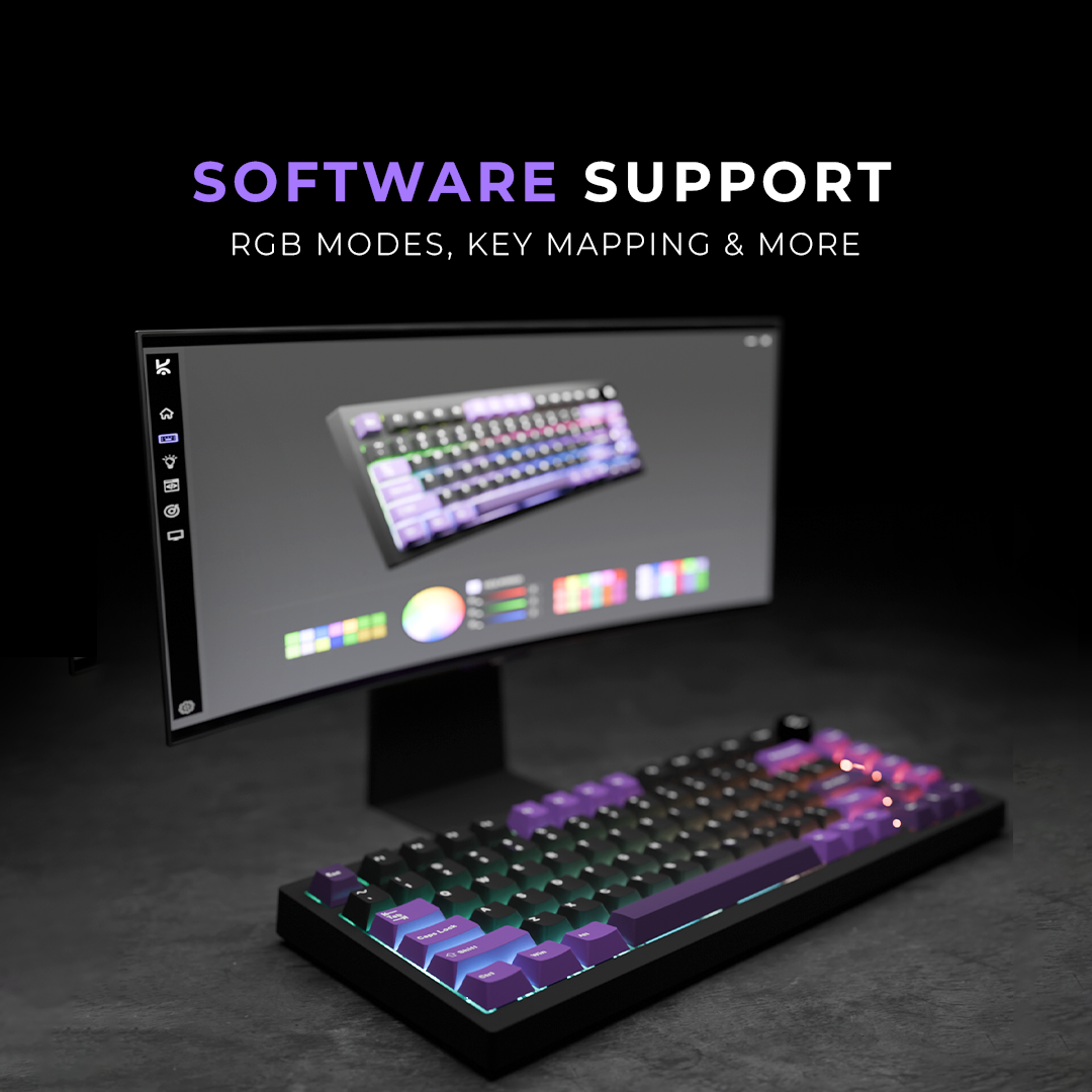 Swarm Black Purple Wireless Gaming Keyboard