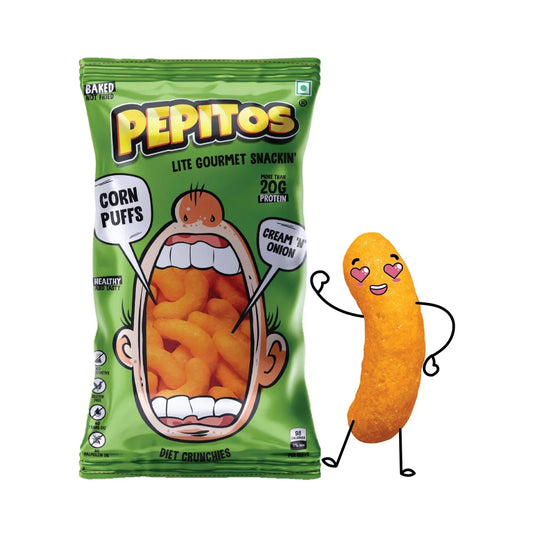 25x Pepitos Corn Puffs - Cream N Onion - Pack of 25 (140GM each)