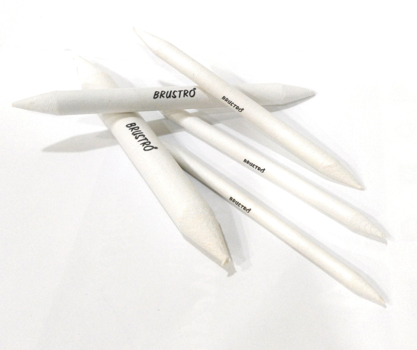 BRUSTRO Blending Stump | Set of 5 | White | Both End Pointed, Ideal for Students, Artist, Charcoal, Sketch, Drawing Tools, Smooth Blending , Mixing &Shading