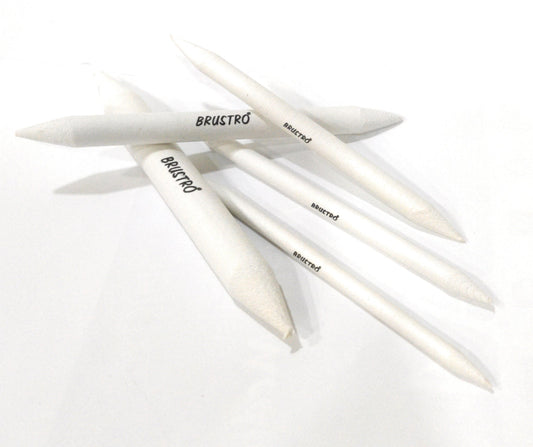 BRUSTRO Blending Stump | Set of 5 | White | Both End Pointed, Ideal for Students, Artist, Charcoal, Sketch, Drawing Tools, Smooth Blending , Mixing &Shading