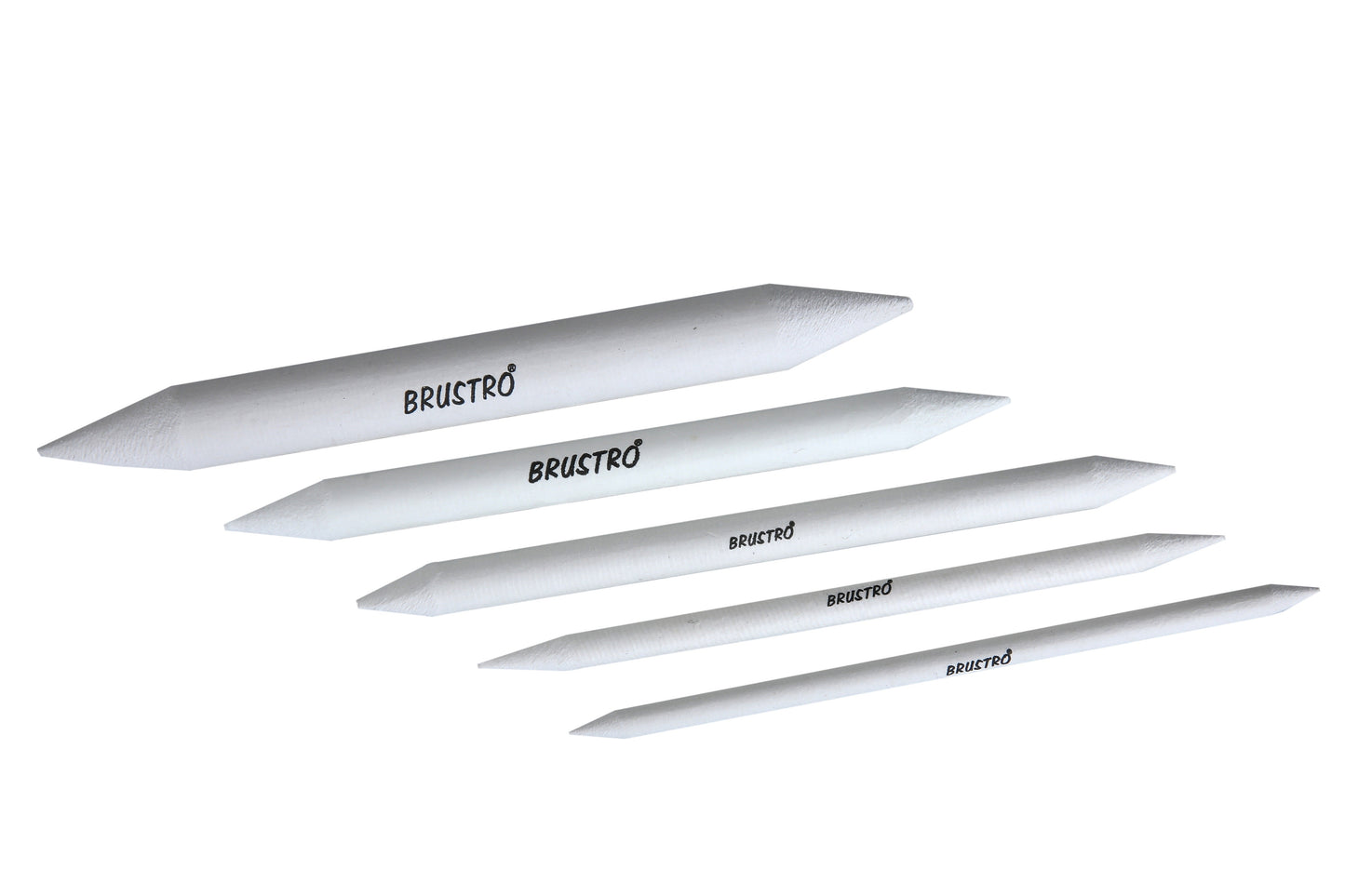 BRUSTRO Blending Stump | Set of 5 | White | Both End Pointed, Ideal for Students, Artist, Charcoal, Sketch, Drawing Tools, Smooth Blending , Mixing &Shading