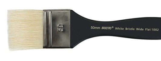 Brustro Artists White Bristle Wide Flat Brush - Series 1002 - Size - 50MM (for Oil & Acrylic)