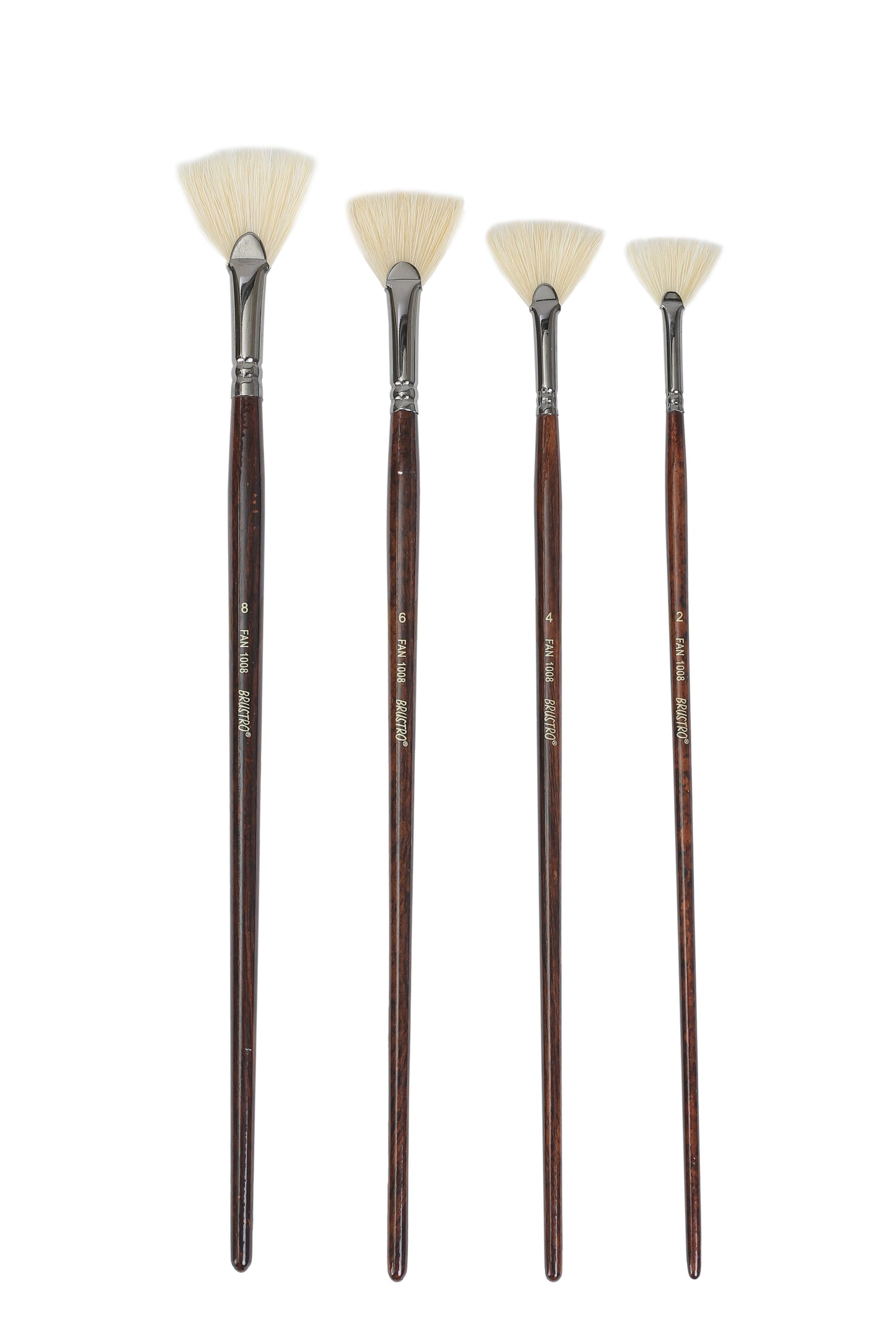 Brustro Artists Bristlewhite Fan Brush Series 1008 Set of 4