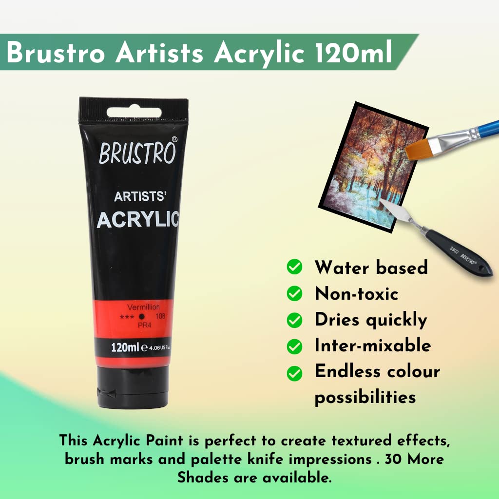 Brustro Artists' Acrylic 120ml Cad Red Hue
