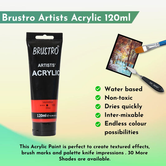 Brustro Artists' Acrylic 120ml Cad Red Hue