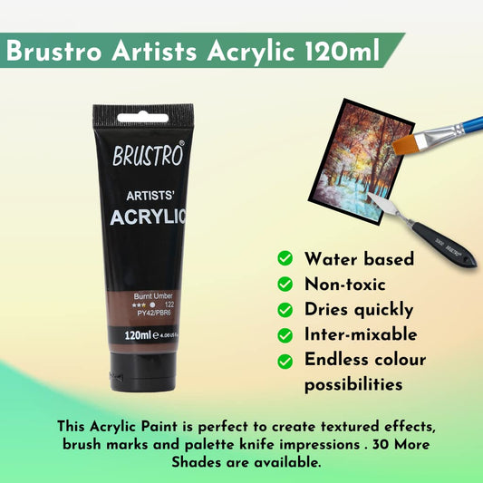 Brustro Artists' Acrylic 120ml Burnt Umber