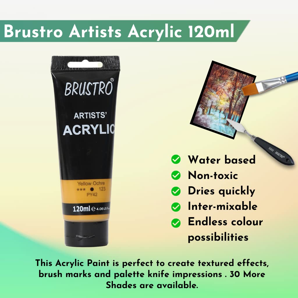 Brustro Artists' Acrylic 120ml Yellow Ochre