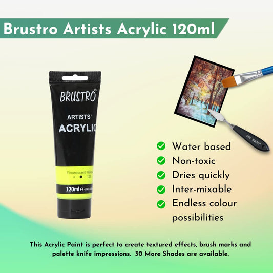 Brustro Artists' Acrylic 120ml Flourescent Yellow