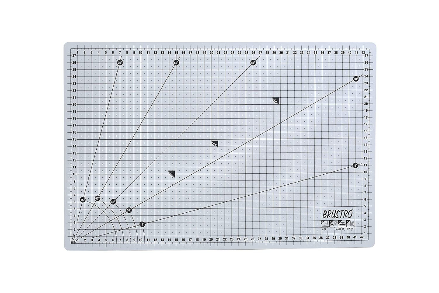BRUSTRO A3 Double Sided Self Healing Eco Friendly 5 Layers Cutting Mat Metric/Imperial 45cm x 30cm Black