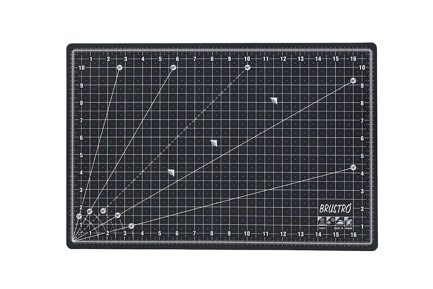 BRUSTRO A3 Double Sided Self Healing Eco Friendly 5 Layers Cutting Mat Metric/Imperial 45cm x 30cm Black