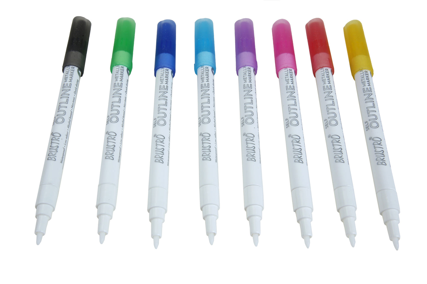 BRUSTRO Self Outline Metallic Marker Set Of 8