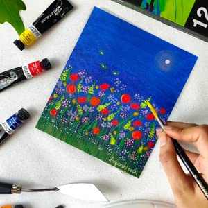 BRUSTRO Artist's Acrylic Colour | Set of 12 Colors X 12ml Tubes | Ideal for Students and Adults, DIY, Rich Pigment, Non-Craking Paint for Canvas, Wood, Leather, Portrait, Pouring Medium Art