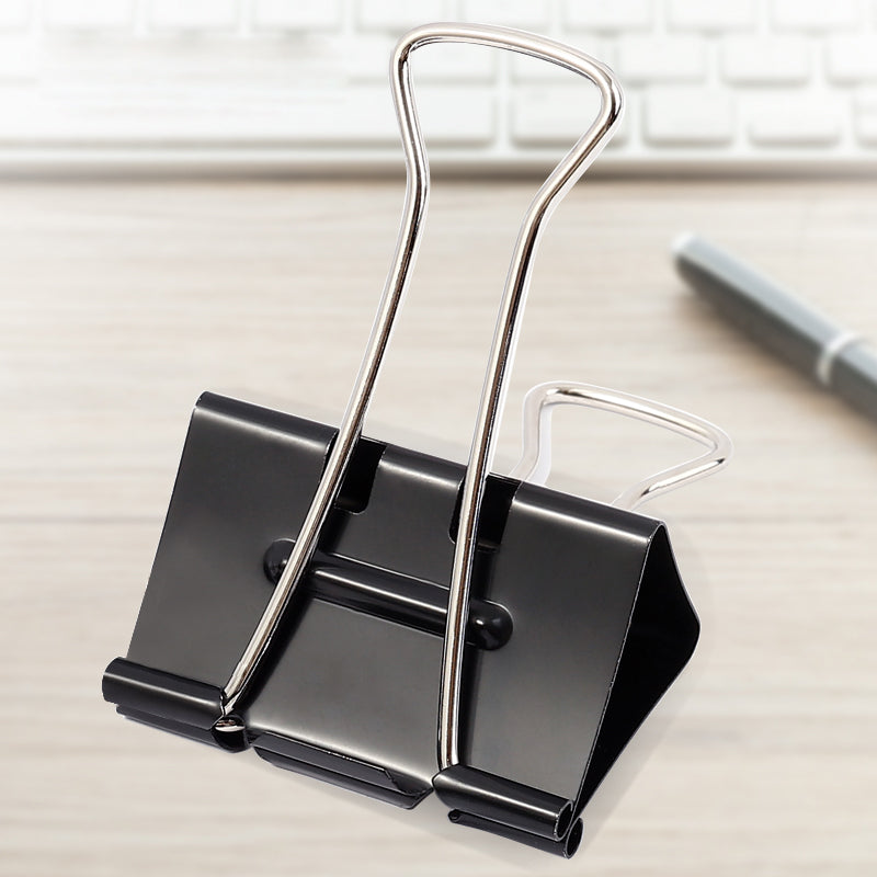 BRUSTRO Assorted Clip Box | Includes 120 Paper Clips-28mm & 56 Binder Clips (25mm- 6 pcs| 19mm- 15 pcs| 15mm- 35pcs) | Home, Office, Stationery use, Ideal for Students and Adults, Reusable, Flexible