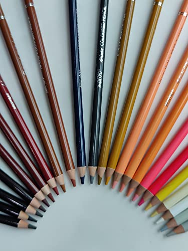 BRUSTRO Artists' Coloured Pencils Skin Tone Set of 24 with Drawing & Sketching Wiro Pad A4-160GSM (30 Sheets)